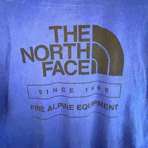 The North Face Men’s Blue Cotton Long Sleeve Back Graphic Logo Medium - Picture 5 of 6